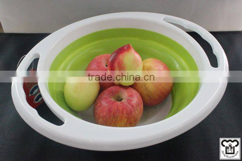 Foldable and colorful silicone food colander