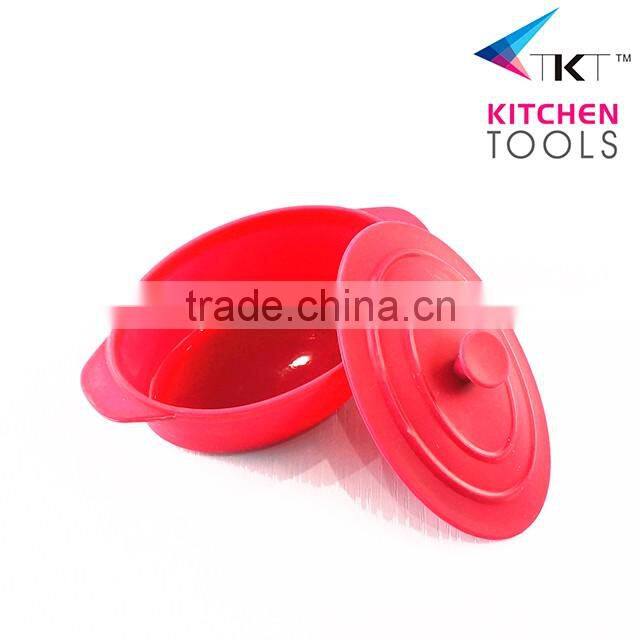 mini oval shaped food grade silicone cake pan with cover baking pan