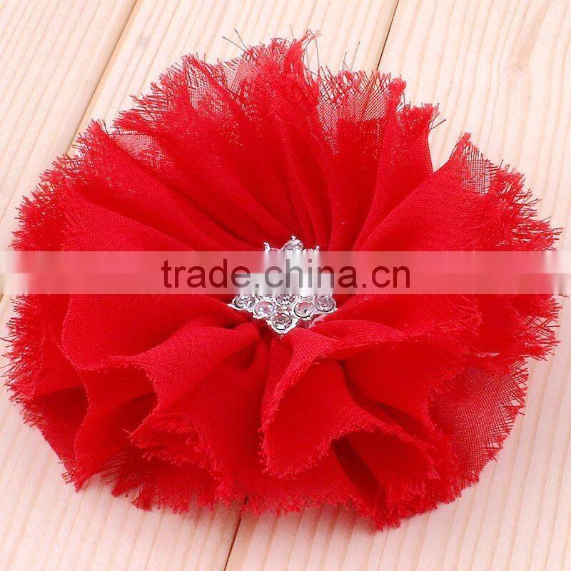 handmade shabby chiffon flower clip for kids hair accessories