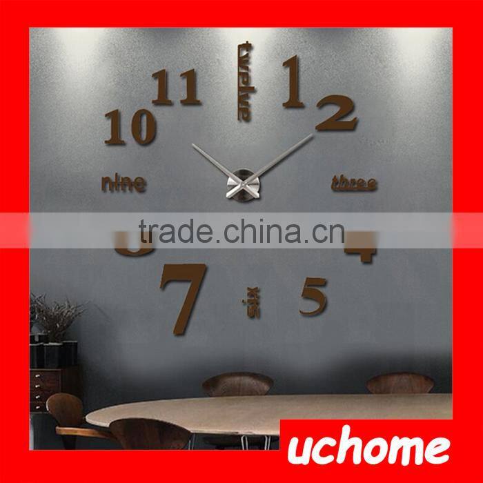 UCHOME Modern Home Decoration 3D DIY Sticker Wall Clock