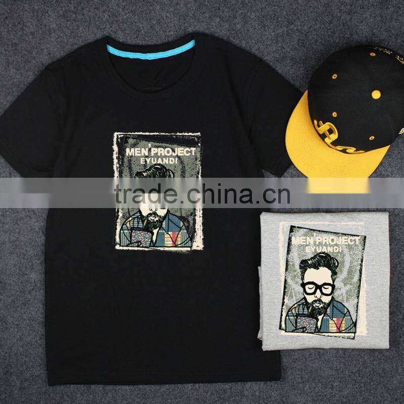 Customized printed logo 100% cotton promotion tee men's t shirt