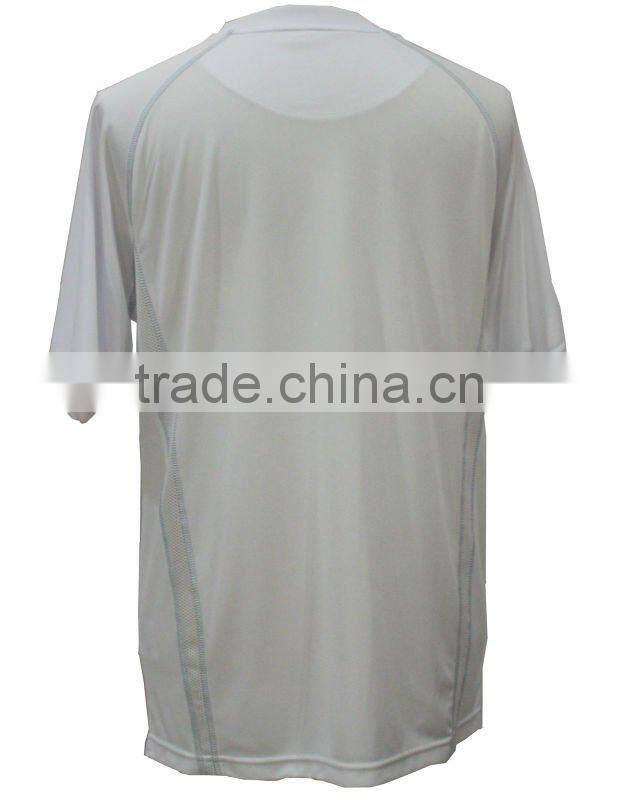 Triple needle cover stitch with fie threads style shirt