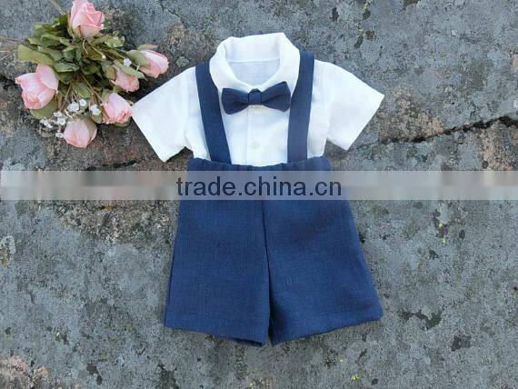 2017 New arrival toddler Summer Children's Clothing Sets Wholesale Baby Clothes white shirt and shorts new baby suit