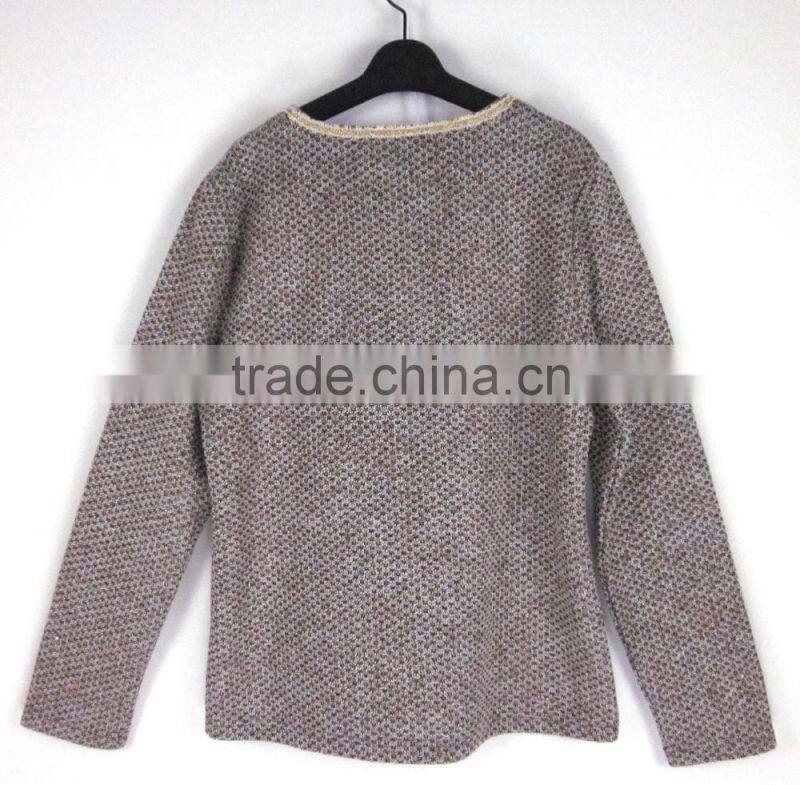 middle age woman computer knit jacquard cardigan sweater