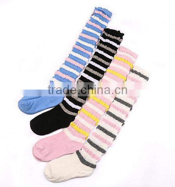 2017 New Arrival Personalized Your Own Brand Design Long Stretch Polyester Cotton Cartoon Cute Kids Girl Tube Socks