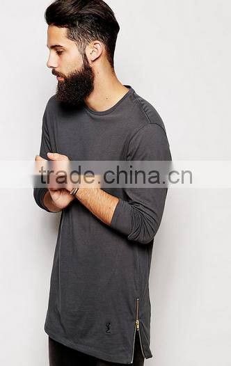 2016 China Manufacturers Summer Men Short Sleeve double sided zipper100coton t shirt