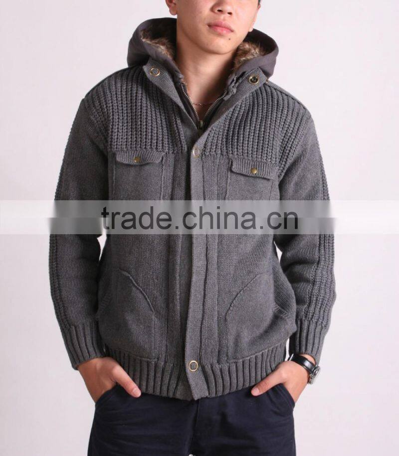 2016 Men Woolen Sweater Design Knitted Sweater Coat