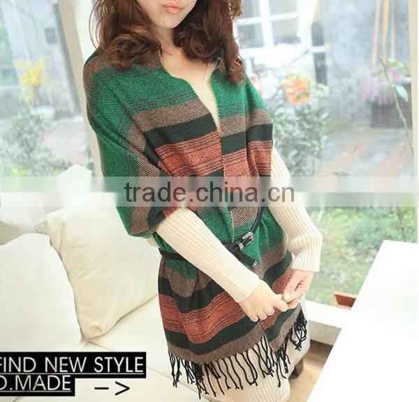 Hot sales different colors choice fashion design fake cashmere plaid pattern design scarf with tassel warm fashion scarf