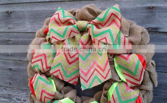 Custom muticolor Burlap Christmas Wreath