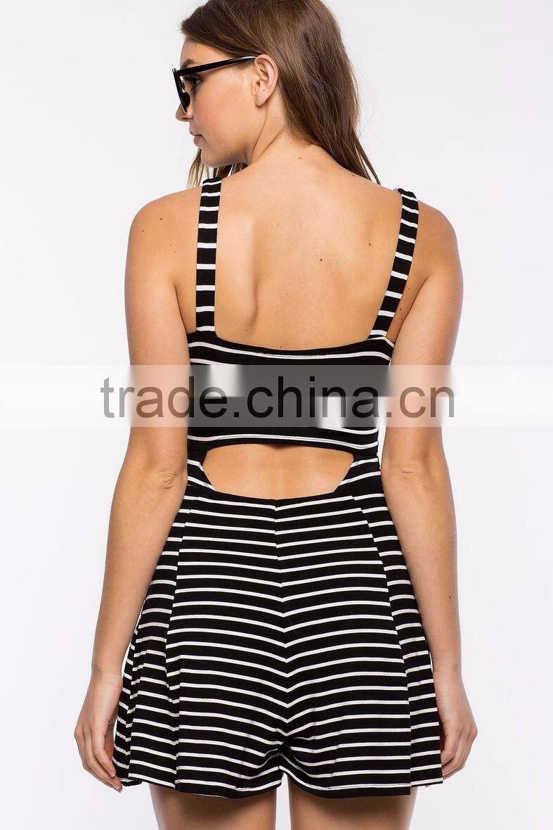 2016 Guangzhou Summer Sleeveless Women Stripe Adult Romper wholesale