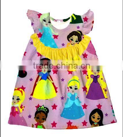 Wholesale 2017 Welcomed Baby Girl Dress Summer princess Printed Baby Frock Design