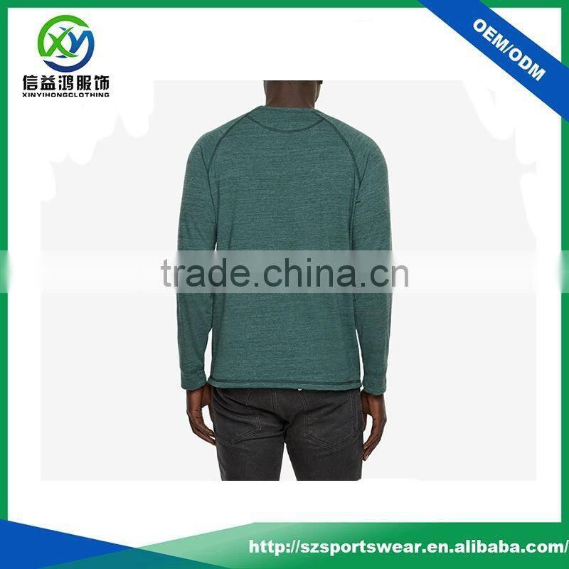 OEM custom high quality green color bamboo shirt, long sleeve men's t shirt