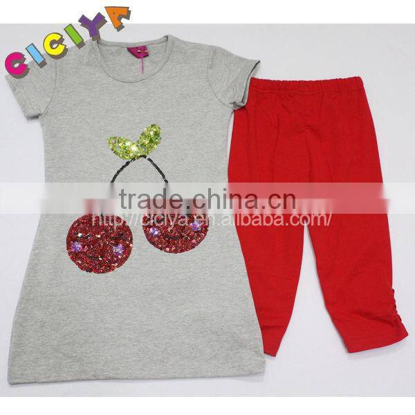 Wholesale new summer S/S top and legging pajamas for women yellow colored pajamas set