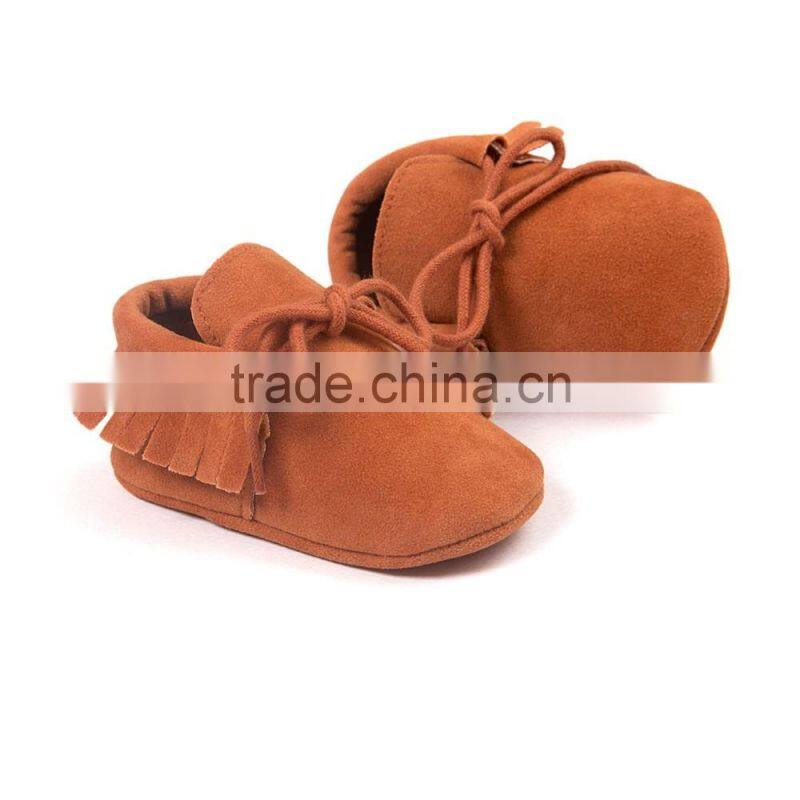 Fringed baby moccains with strings, string baby moccains