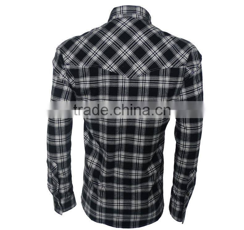 100% cotton flannel check shirts for men
