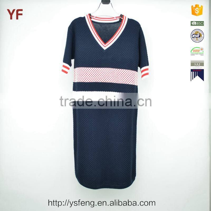 Cotton Materials Women Casual One Piece Latest Sweater Dress Designs