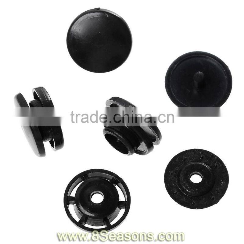 Resin Snap Fastener Set Buttons Round Black Button Scrapbooking