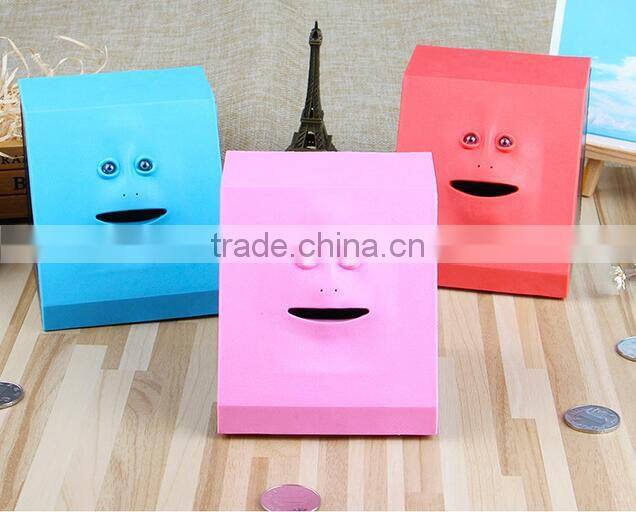 Creative face piggy bank human face intelligent sensing storage tank can eat money face piggy bank