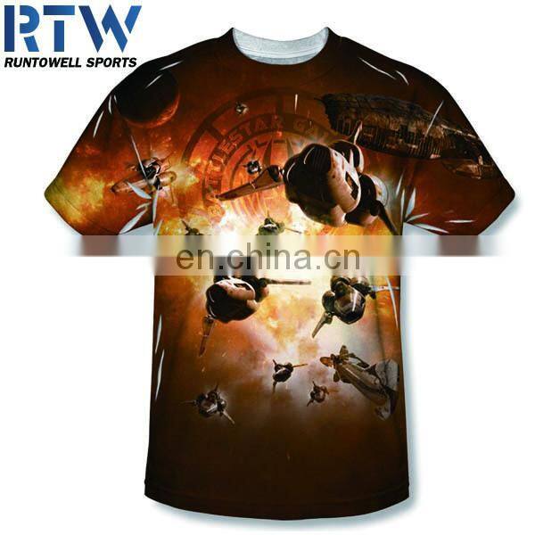 Free printing 100% polyester short sleeve T-shirt