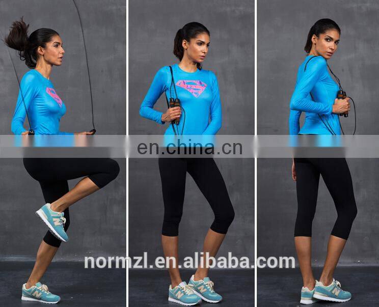 New style sports long sleeve top yoga gym tights, women running shirts