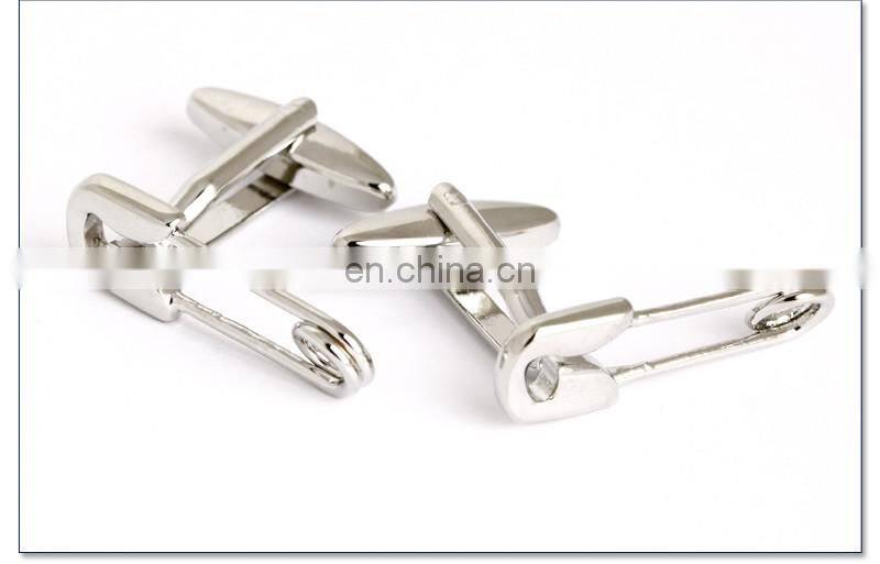 Novelty Silver Pins Men's Cufflinks