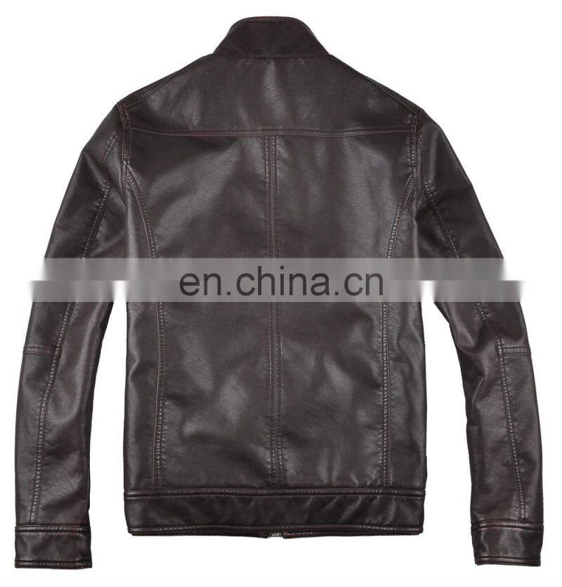 lastest fashion mens spring slim fit handsome leather jacket for men