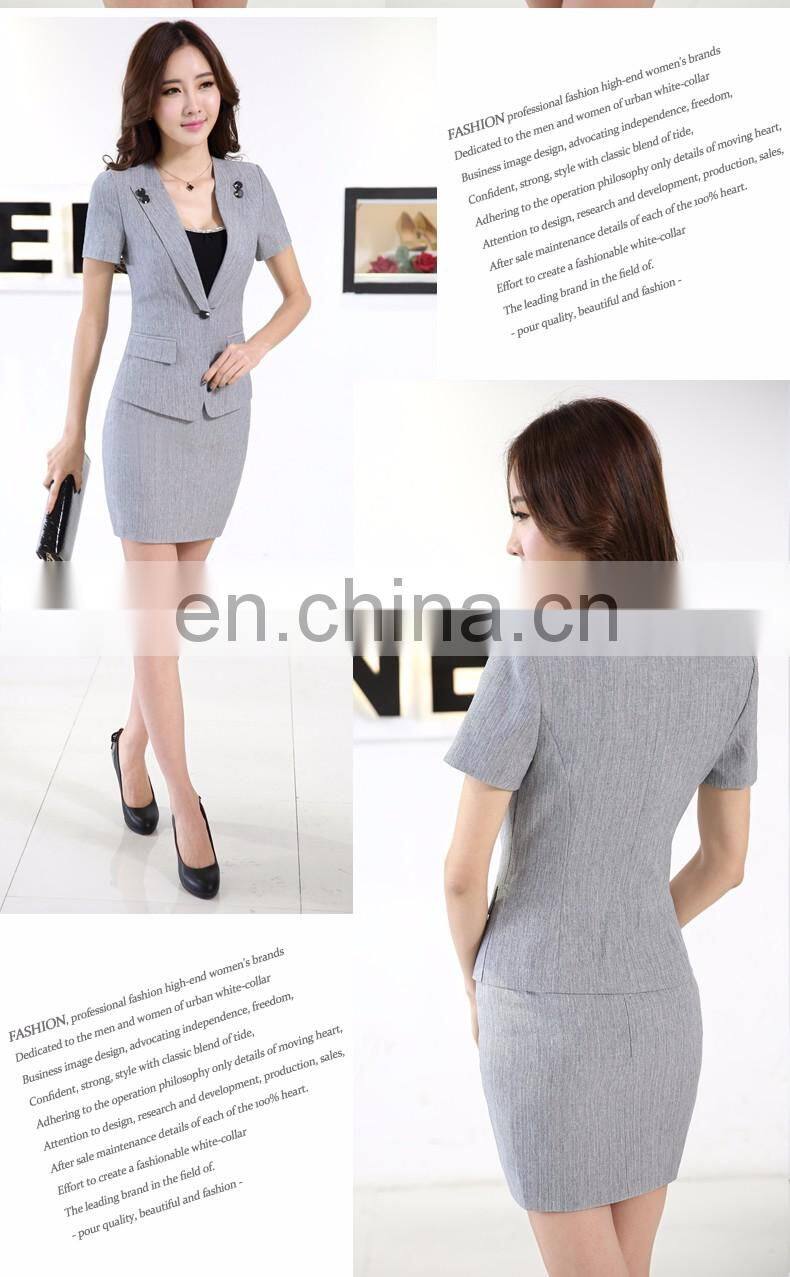 2017 Newly Slim Business Skirt Suits Office Lady Workwear with Short Sleeved
