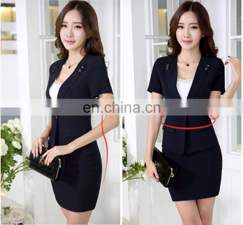 2017 Newly Slim Business Skirt Suits Office Lady Workwear with Short Sleeved