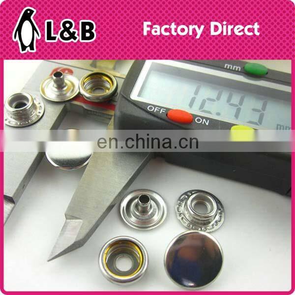 15mm iron / brass / stainless classic metal snap button clothes snap buttons