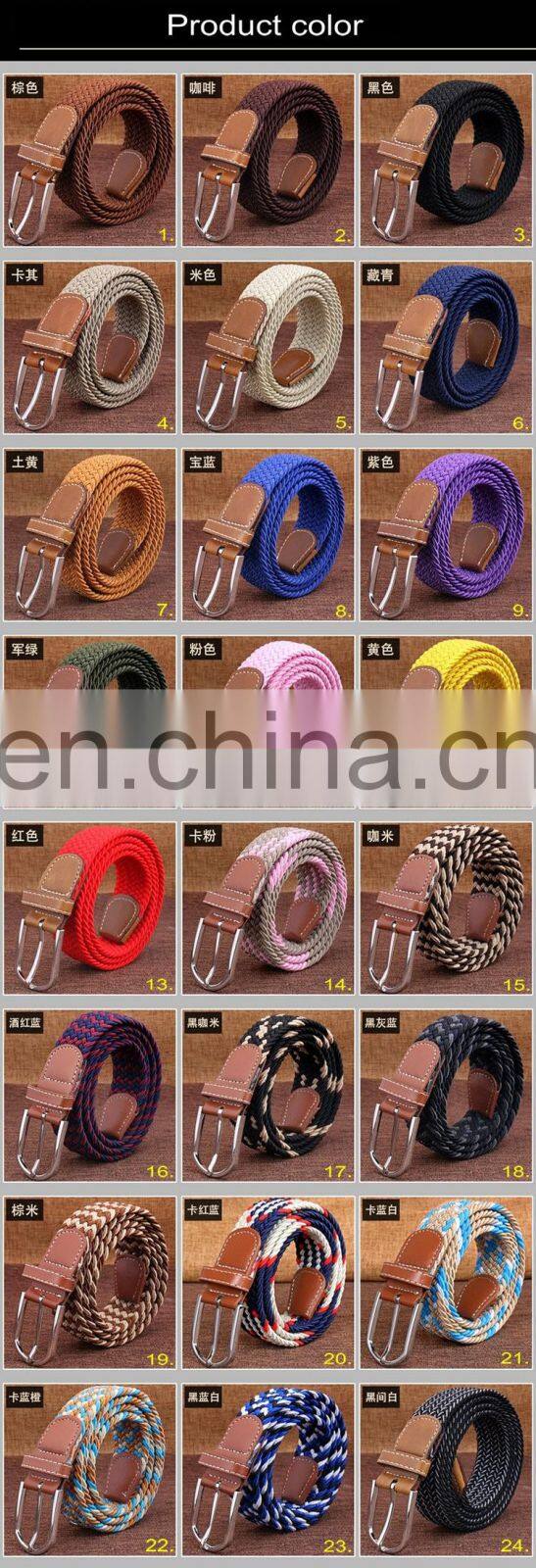 Yiwu in stock creamy white good quality woven waist elastic belt factory