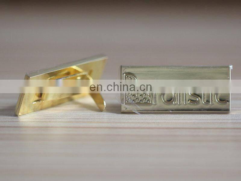 high level gold plated custom made metal logo charms for bags