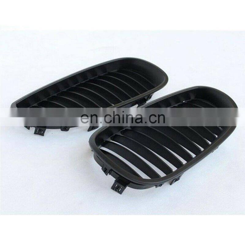 1 Pair Matte Black Single Slat Line Front Grille Kidney grill for BMW 5 Series E60 E61 2004-2009