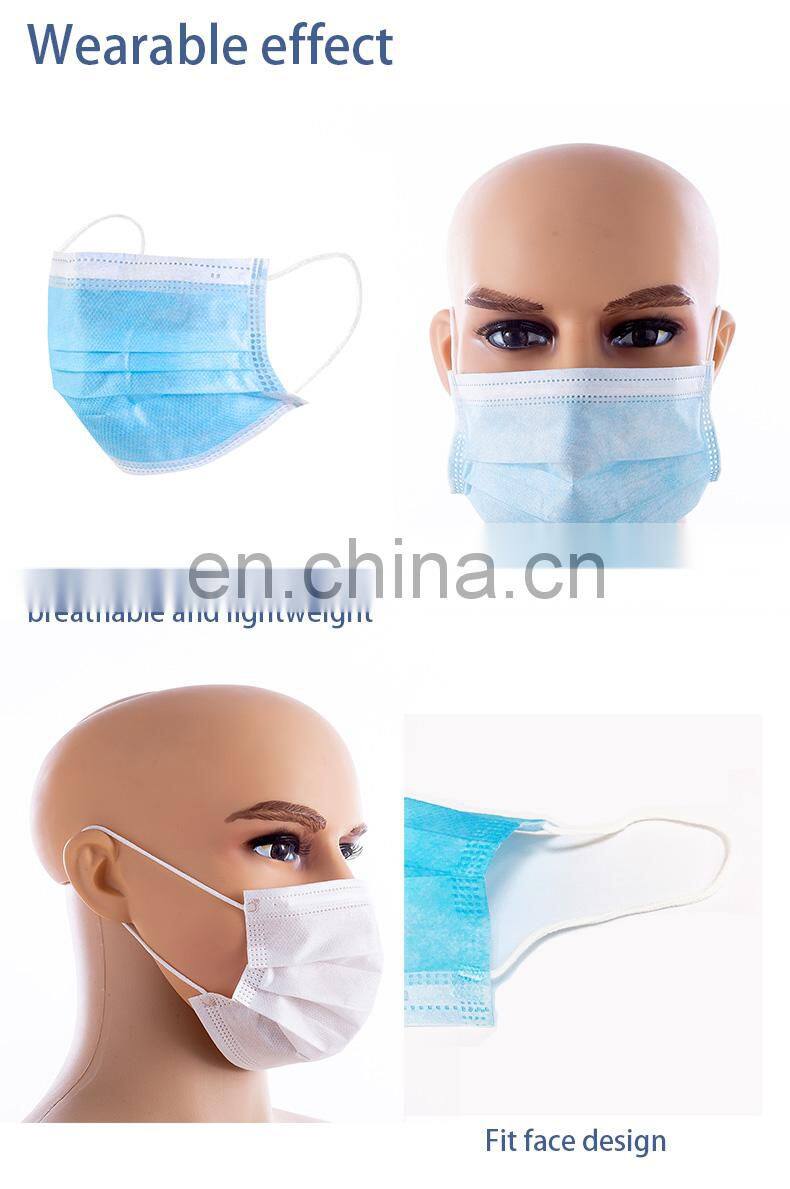 Manufacturer Disposable Face Shield Earloop Facemask Black Medical Facemask