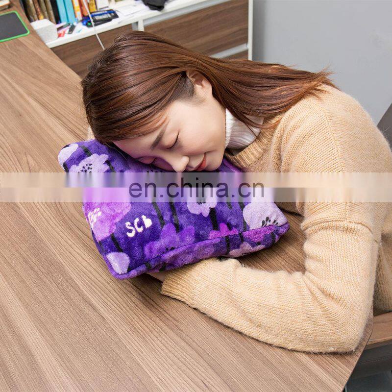 2 in 1 travel soft flannel custom travel blanket office air support pillow mink blanket throw