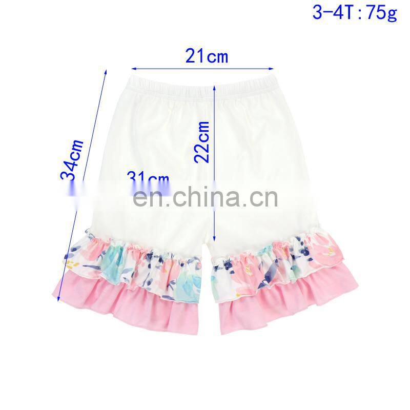 Unique ruffle flutter sleeve girl top baby white color top with colorful ruffles