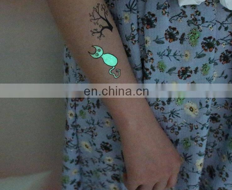 Rocooart Halloween Luminous Temporary Tattoo Tombstone Tattoo Witch Glowing in Dark Waterproof Tattoo Stickers Hallowmas