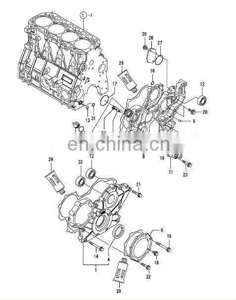 Diesel engine parts 4TNV98T HTC95 seal