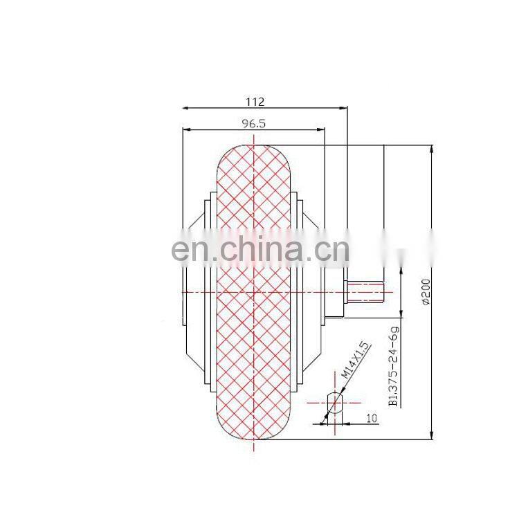 8 Inch bldc geared single shaft brushless dc hub motor with encoder robot motors