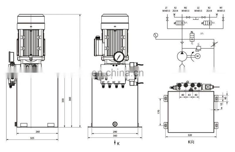 hydraulic power unit for double-scissors lift