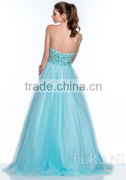 2015 Spring A-line Beading Sweetheart Floor Length Evening Dress