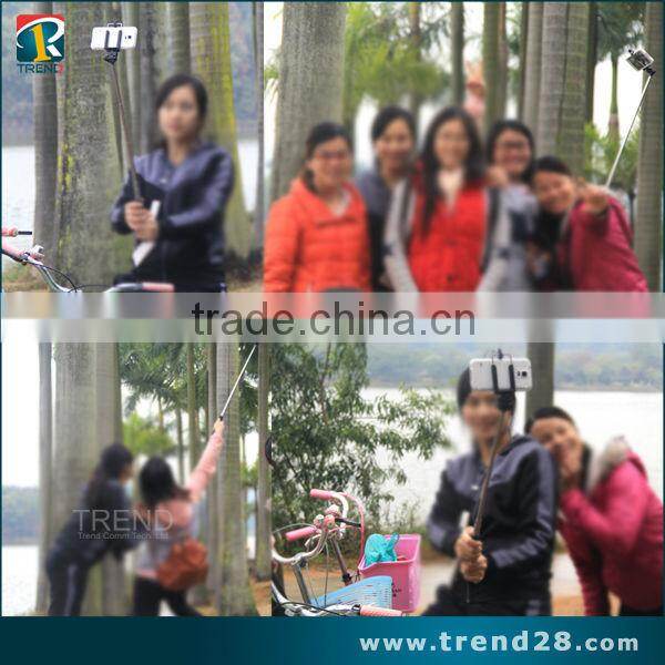 extandable hand held monopod connect with phone holder