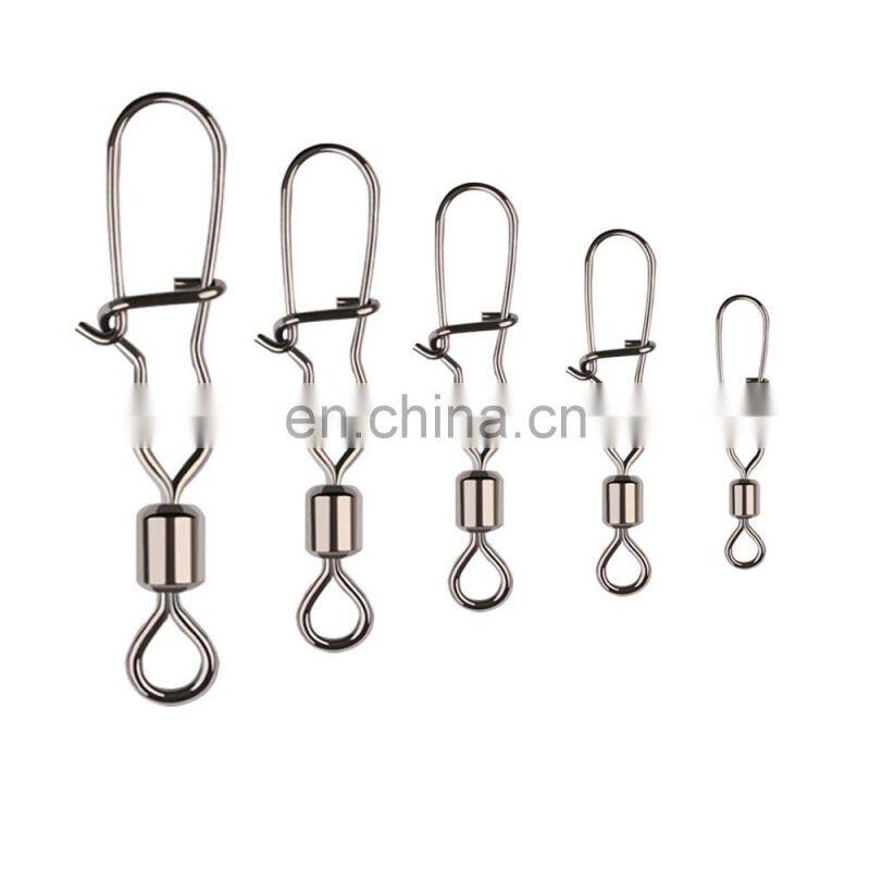 500PCS Stainless Steel Fishing Connector Pin Bearing Rolling Swivel Snap  fishing split ring other fishing products