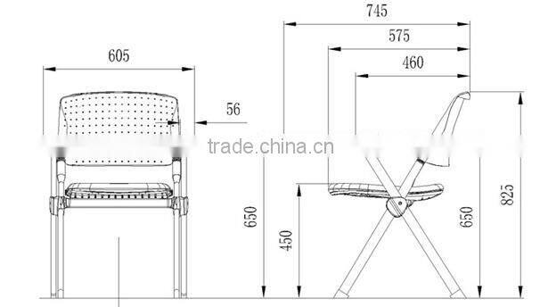 Stackable office chair conference chair training chair with writing tablet G0905B-E