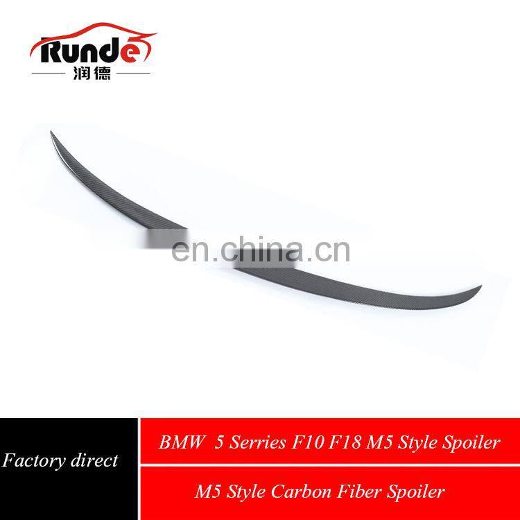 Runde Auto Parts High Quality M5 Style Carbon Fiber Rear Spoiler Wing for 2011-2017 BMW 5 Series F10 F18 spoiler