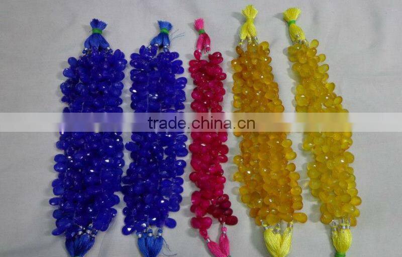 Onyx all color chalcedony custom cut briollete chicklets drops gemstones cabochon calibrated