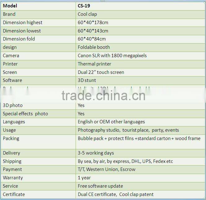 Customized Software Photo Service Photographic vending photo booth