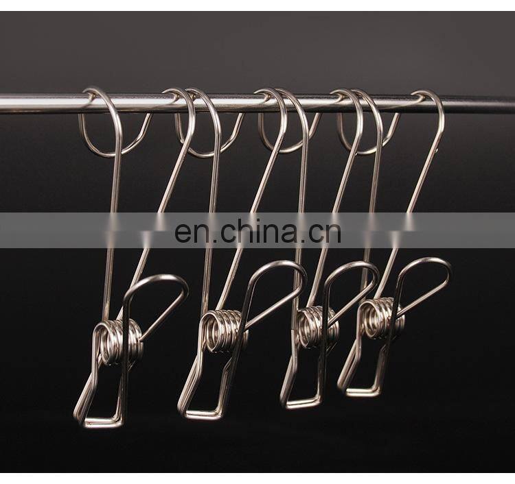 Home Storage Rack Laundry Chip Hooks Clothes Pegs Photo Clip Stainless Steel Clothespins Towel Chips Hook Laundry Storage Holder