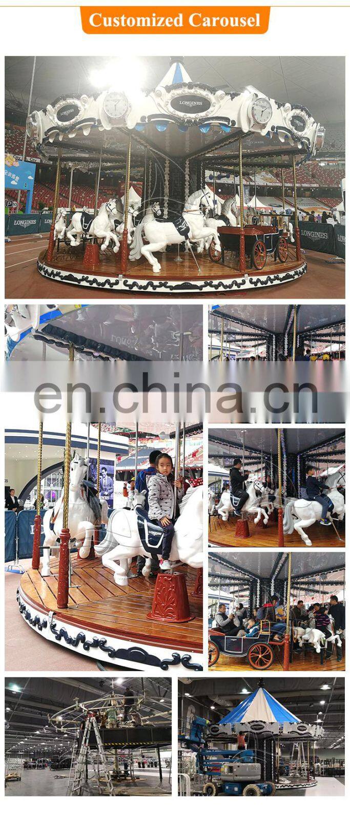 Kids carousel horse rides merry-go-round game for amusement park