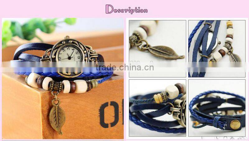 high quality vintage wrist watch leaf bracelet