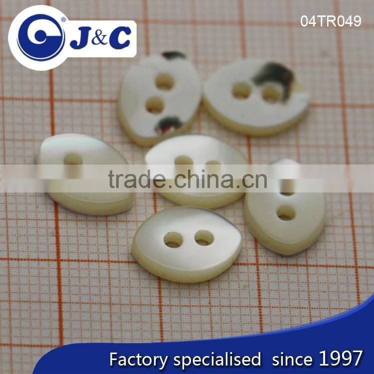 J&C rugby shape 6 holes Trocas shell buttons for fashion shirt.TR049,050
